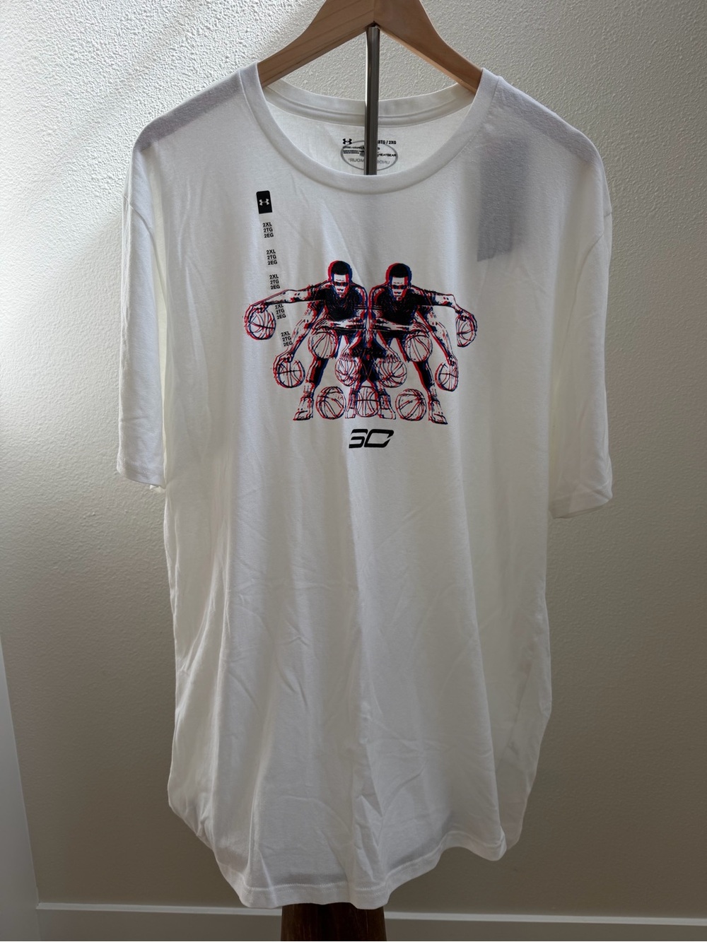 Under Armour White Short-Sleeve Basketball Graphic Tee